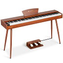 CAHAYA電子ピアノ88鍵盤キーボードフルサイズ加重鍵盤木製デザイン380音色トリプルペダル付USB-MIDI対応足は外せる初心者向け