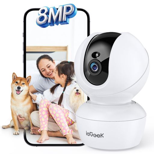 【メーカー2年保証・2025800万高画素・2.4G&5GWiFi両対応】ieGeekペットカメラiphone対応360°PTZ機能赤外線暗視見守りカメラ可自動追尾24時間録画人体/モーション/音声検知警報通知小型防犯カメラ