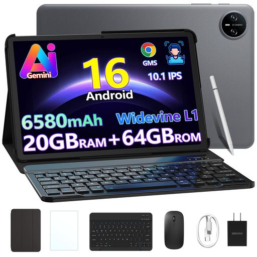 エンターテインメント 【Android 16 &amp; Gemini AIを搭載】A9は最新Android 16とGoogle Gemini AIを搭載し、より賢く快適な操作体験を提供します。AI最適化エンジンにより64ビットアプリの処理効率が向上し、アプリ起動速度は最大40%高速化。学習型インターフェースがユーザーの使用傾向を自動学習し、システムリソースを最適配分します。AIセキュリティ機能により、プライベート領域のアプリや個人データを高度に暗号化して保護。12GBの仮想メモリ拡張でマルチタスクをスムーズにこなし、大量アプリを同時に開いても快適。最大2TBのmicroSD拡張にも対応し、動画や写真など大容量データを余裕を持って保存できます。 【10.1インチ高精細ディスプレイ】A9 Android16 AI タブレットは10.1インチのIPSディスプレイを採用し、鮮明で美しい映像表現を実現します。178°の広視野角により、横から見ても色褪せることなく、映画鑑賞、学習、電子書籍、ゲームなど、あらゆるシーンで没入感の高い視覚体験を提供します。