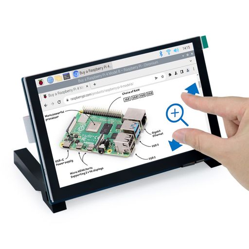 Freenove 5インチタッチスクリーンモニター for Raspberry Pi 5 4B 3B A 800x480ピクセルIPSディスプレイ 5点タッチ静电容量スクリーン ドライバーなしMIPI DSIポート