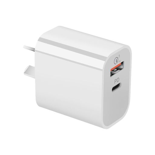 USBソケットデュアルポート対応USB-CとUSB-Aポートスマートフォン充電器対応急速充電充電アダプタ対応iPhoneとAndroid対応Galaxy、Pixelなど(ホワイトデュアルポート)