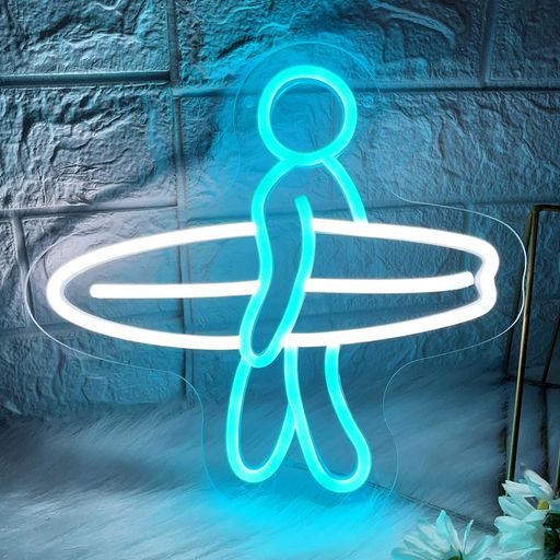 surfingネオンライトサーファーネオンサイン、ホームデコレーション、サーフボードネオンライト、壁装..