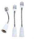 E27→E27口金延長アダプター 電球ソケット LEDランプヘッド延長コンバーター 全長約18CM 28CM 38CMで 電球アダプター 角度可調 3個セット