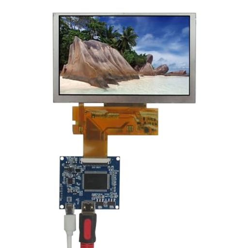 5インチ 800x480 ポータブル DIY LCDモニターキット Mini-HDMIドライバーボード付き – PC、ラズベリー/オレンジパイ、ゲーム機、顕微鏡(セカンドディスプレイスクリーン)に対応