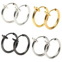 GOKEIフェイクピアス4色セットフープイヤリングイヤーカフメンズ収納ポーチ付ユニセックス【4色セット】