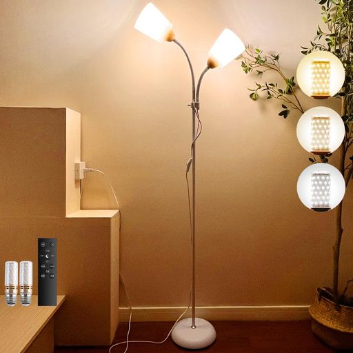 Arayuruledライト雰囲気ランプ調色調光2灯led電球付きインダストリアルスタイリッシュLED電球対応フロアライト間接照明インテリア玄関寝室一人暮らし