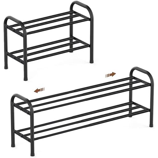 Ruisyaシューズラック新モデル伸縮靴棚無段階調整可能玄関靴収納2段3段ラック靴箱スリム靴置き下駄箱ス..