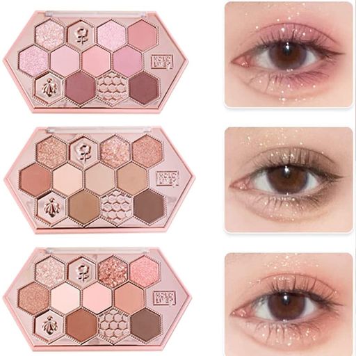 Gecomoアイシャドウ可愛い蜂の巣メイクパレットアイシャドウアイシャドウパレット茶粉アイシャド防水防汗アイシャドウー10.8g(601#茶粉)