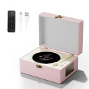 WrongcolorsポータブルCDプレーヤー、レトロデザイン、充電式3600mAhバッテリー、リモコン付き(PINK)(2)