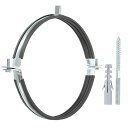 PATIKIL8.5”-8.9”/216-225mm分割リングパイプハンガー重役調整可能なパイプブラケットクランプ亜鉛メッキ鉄壁天井取り付けパイプストラップサポートスクリュー&拡張管付きブラック