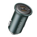 VOLTMEシガーソケットUSB-C2ポートPD20Wカーチャージャ2台同時充電車充電器12V/24V入力に対応PD3.0PPS対応車載充電器超小型軽量タイプciPhone/iPad/Android各種対応Cazo