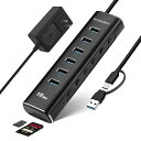 ROSONWAYUSBハブ3.2電源付き10GBPS8IN1USBハブTYPE-CSD/TFスロットTYPEAポートX6アルミ製USBHUB独立スイッチ付き(RSH-A107D)(2)