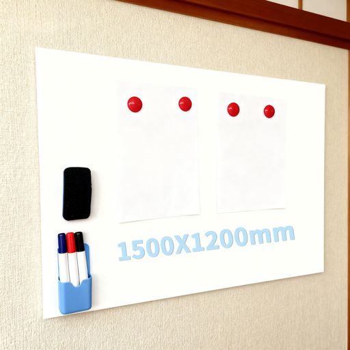 【即貼即用の便利性】​ 粘着式ホワイトボードで、壁面や家具に貼るだけで瞬時に使用可能です。糊付け不要の簡単操作が特徴で、書き心地がよく、スムーズに筆記できます。 【強力粘着と剥離のしやすさ​】 超強粘着素材を採用し、しっかり密着する一方で、後で剥がしても壁面を傷つけません。また、汚れは簡単に拭き取れ、手入れが省力的です。 【マグネット対応の多機能性​】 マグネットに対応しているため、メモや資料を磁力で固定でき、使い勝手が向上します。 【安心素材とサイズの多様性​】 環境にやさしい素材を使用し、子供が触れても安心です。ホワイトボード シート A3・A4 などの 小型から大型まで豊富なサイズがあり、自由に裁断も可能です。 【多場面での活用性​】 オフィスの会議メモ、家庭の予定表、学校の授業、冷蔵庫の伝言、子供の落書きなど、幅広いシーンで活躍します。豪華セットですぐに使い始められます。​