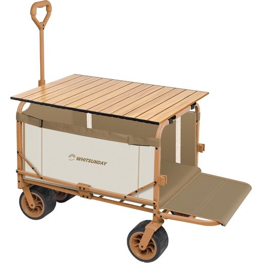 アウトドアワゴン【後部展開可】特大容量300L耐荷重200kg長物対応キャリー【ベアリング付き】ワンタッ..