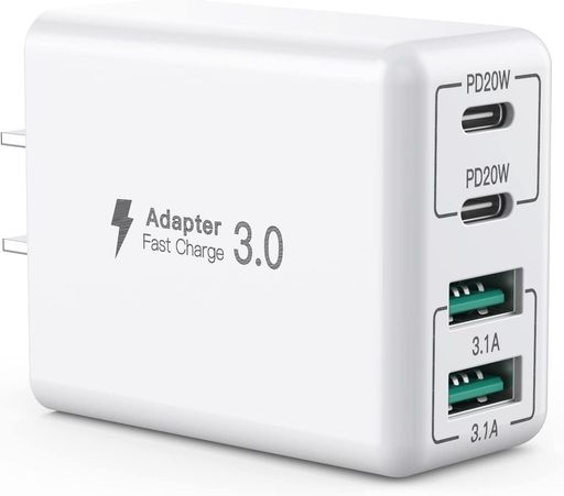 40W急速充電器USBコンセントACアダプターUSBポート&USBCポート【USB-A*2&USB-C*2】Type-C充電器PD20Wアダプタタイプc充電器USB電源タップ
