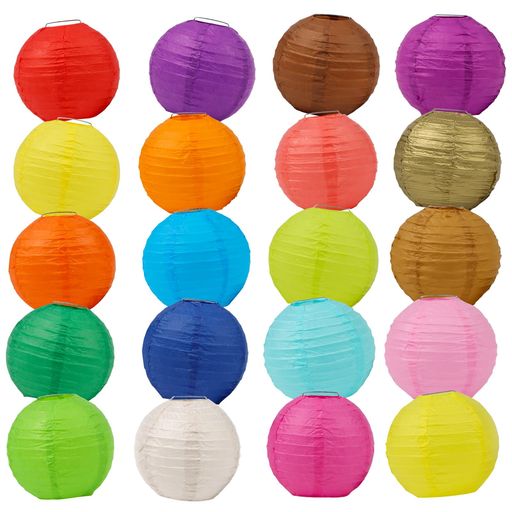 夏祭り装飾提灯30色30個セット直径20cm紙ちょうちんカラフル紙提灯お祭り/夏祭り/イベント/夏飾り装飾用飾り付けお盆提灯パーティー/イベント/店舗/誕生日/結婚式/DIY絵画/丸型紙提灯/開業…