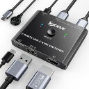 KCEVEUSBCtoHDMIKVMスイッチ4K@60Hz2入力1出力Type-CKVM切替器HDMIディスプレイモニターを2PCで共有EDID保持USBドッキ...