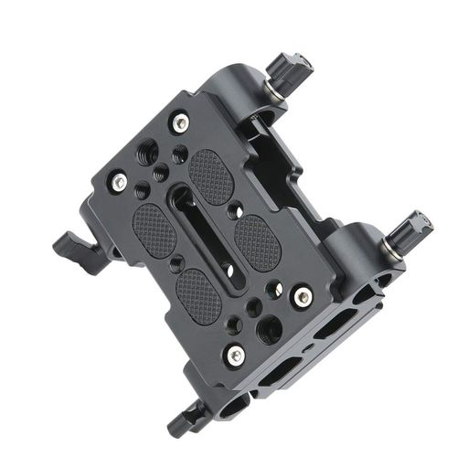 NICEYRIGカメラ汎用ベースプレート15mmロッドクランプ付きベースプレート1/4と3/8インチネジ穴付きロッドサポートショルダーサポートカメラカメラアクセサリー―228