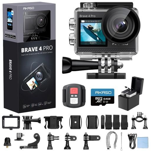 AKASO󥫥BRAVE4PROSDդ4K20MP٥åѥͥ뼰ǥ奢륫40Mɿ楫EIS֤...