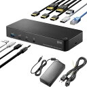 サンワダイレクトTYPE-Cドッキングステーション3画面出力4KHDMIx3PD100WLANイヤホンジャックDISPLAYPORT対応専用ACアダプタ付きWIN/MAC対応10-IN-1400-VGA023(2)