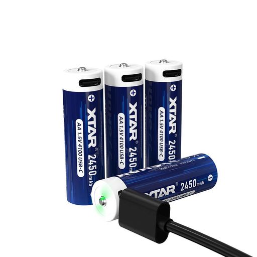 XTAR1.5VAA充電池4100mWh高容量USB-C充電式単3リチウム電池