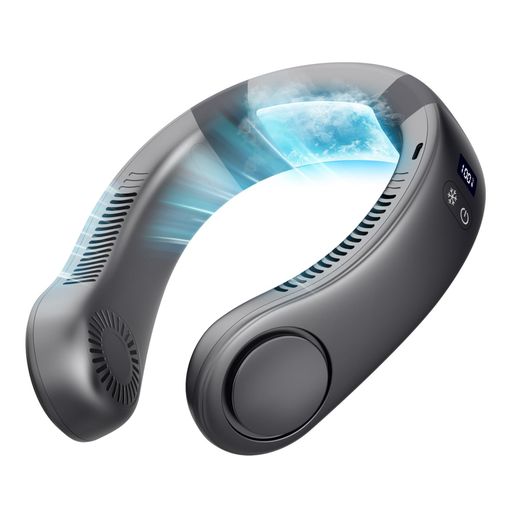 【2025猛暑·新発想!氷触感】KANICHI首掛け扇風機冷却プレートネッククーラー小型扇風機usbファン充電式羽無しペルチェ急速充電長時間連続稼働軽量強力送風携帯扇風機LED付き急速充電ネッ…