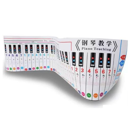 Japanese Keyboard - ピアノキーボード補助用紙88鍵手巻き練習紙初心者向け防水性耐引裂性耐高温性鮮明な印刷すっきりとしたレイアウト持ち運びが容易初心者が練習するための短いスコアを追加したFrenflu