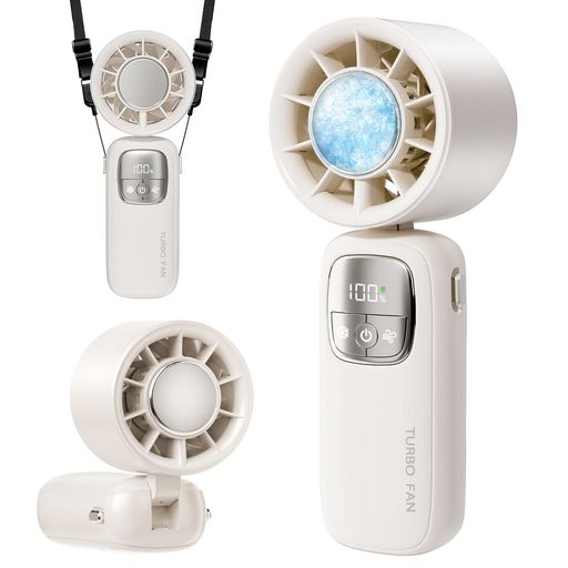 ハンディファン冷却プレート付き携帯扇風機冷風持ち運び扇風機携帯ハンディファン-20°C瞬間冷却ミニ小型折り畳み式首掛け/卓上/手持ち対応5段階風量調節Type-C充電式ハンドせんぷうき13…