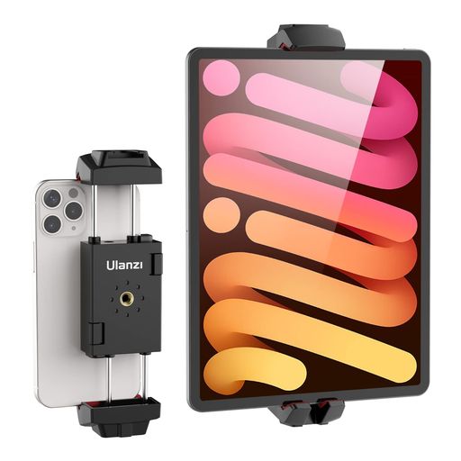 Ulanziタブレットホルダーipad三脚用ホルダースマホ三脚マウント2.55-12.9インチ対応iPad三脚アダプタースマホホルダ…