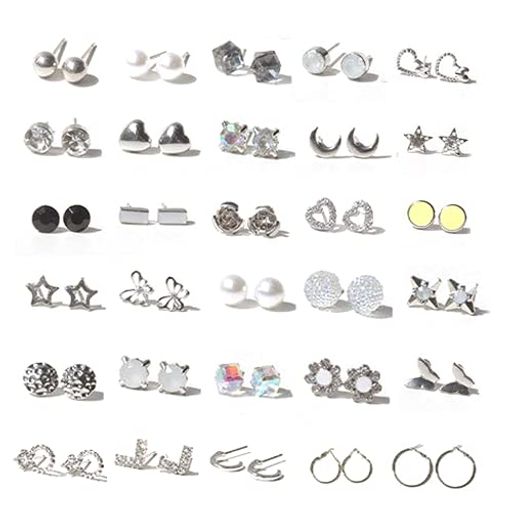 サージカルステンレスピアスセットブランド30ペア可愛いピアスレディース人気シンプル金属アレルギーピアス揺れる韓国かわいいスタッド星花小さ