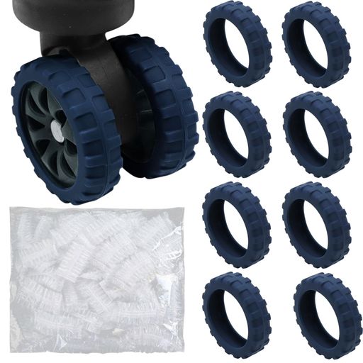 [Senteria]スーツケースカバータイヤカバーキャスターカバーキャスター8個セッド使い捨てキャスターカバー(約50枚)付き車輪カバーシリコンキズ防止転がり防止荷物保護地面保護帰省出張旅…