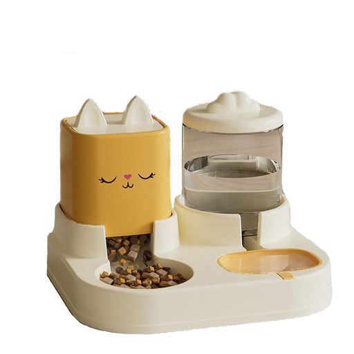 Muadress(ムアドレス)給餌器給水器一体型猫ペット多頭飼い水と餌給餌機ネコイヌ犬取り外し可能全体水洗..