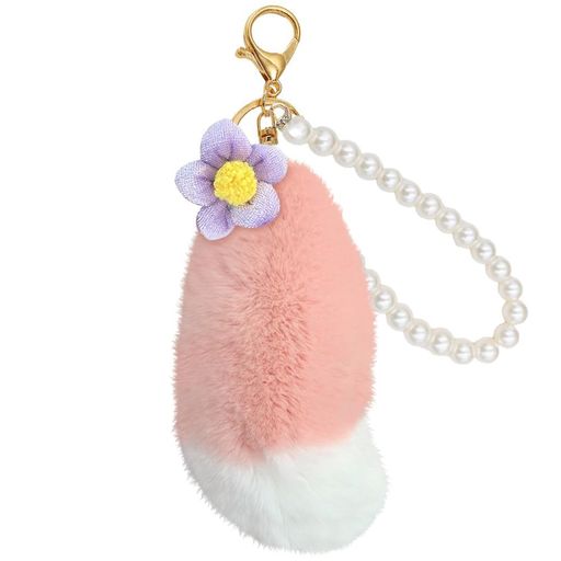 [YUYAKESHI]キツネしっぽキーホルダーキーリンググッズチャームかわいいリーナベルバッグ飾りぬ ...