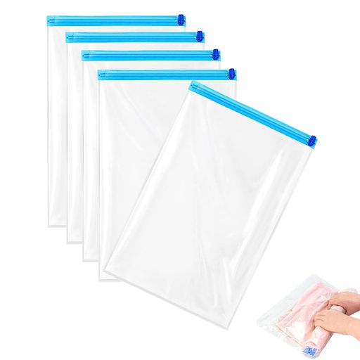 Senteria衣類圧縮袋真空パック5枚セット手巻き掃除機不要収納簡単衣替えぬいぐるみ防塵防湿防虫防カビ繰り返し使用出来薄型キャッンプ家庭用引越し出張用旅行(50cm*70cm*5)