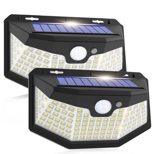 Lights - ソーラーライト屋外センサーライトテラス・デッキライトガーデンソーラー電気代0人感センサーLED【自動点灯3つ知能モード太陽光発電】防災対策屋外ウォール壁掛け/庭先/表玄関/駐車場…