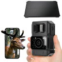 Hapimp【充電式&WIFI対応】防犯カメラトレイルカメラソーラーパネル6000万画素1080P小型屋外野外乾電池不要ソーラーパネル付IP66防水防塵赤外線LED監視カメラ暗視動体検知人感センサー夜間対応