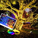【2色切替タイプ】ソーラー式LEDイルミネーションライトクリスマスツリ300球24m防水ストリングライト複数連結可TYPEC充電可11パターン点灯屋外庭ガーデン植込みなど飾りライト