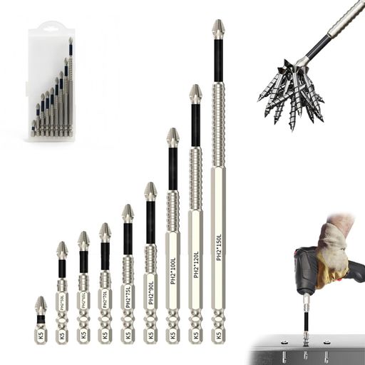 2025年新型インパクトビットマグネット付きスリップ防止磁気ドライバーセット耐久性ドライバードリル高磁気ツールセット六角ビット組合せ自由自在