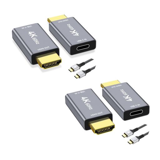 USB Type C HDMI 変換アダプタ 4K@60Hz タイプCメスHDMIオスシンクHDTVアダプター、Thunderbolt 3/4 to HDMI 2.0アダプタ USB C 3.1ケーブル1m付き対応 i-Phone 17,