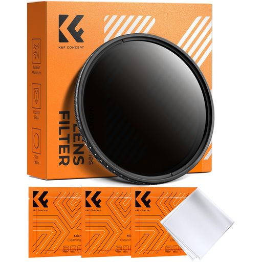 Rakuten - K&FCONCEPT67mm可変NDフィルターND2-ND400減光フィルター超薄型カメラ用フィルター+超極細繊維布(67mmNDFilter)