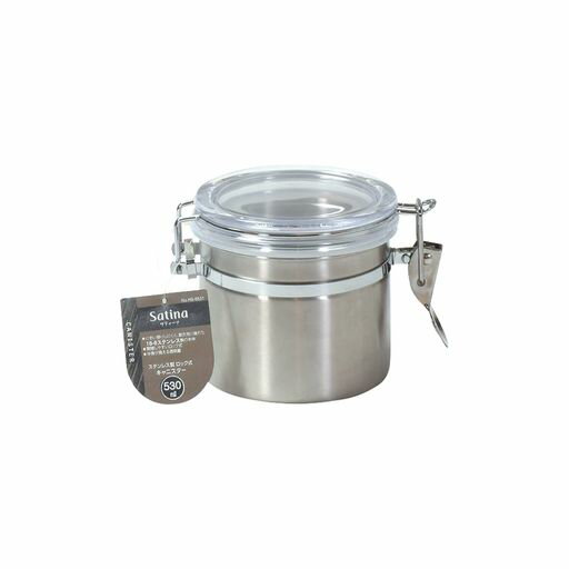Rakuten - パール金属保存容器キャニスター瓶530ml18-8ステンレス製ロック式透明蓋コーヒー豆サティーナHB-6531