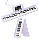 TERENCE電子ピアノ88鍵盤折り畳みタッチレスポンス鍵盤5WデュアルスピーカーMIDI対応キーボードピアノ充電可能ペタル付き練習にピッタリ初心者コンパクト携帯便利日本語取扱説明書付きV30…(2)