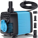 NFESOLAR水中ポンプ吐出量1500L/H最大揚程1.5Mミニポンプ給水・排水ポンプ潜水インストール水族館給水水槽水循環静音設計説明書付き(15W-1.6M)