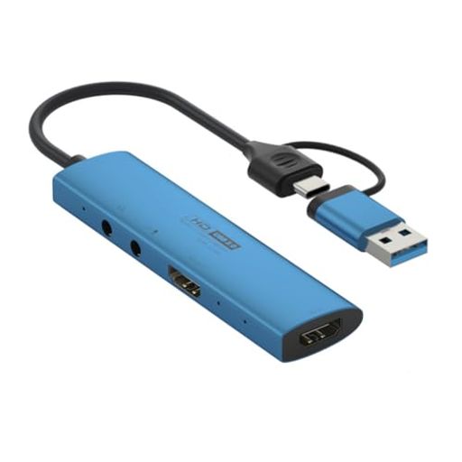 HDMIキャプチャーカード USB3.0 & TYPE C 2IN1 4K 60FPS 遅延なしビデオキャプチャカード HDMI USB 変換 マイクと3.5MM音声出力 WINDOWS/LINUX/MAC OS X/PS4/XBOX