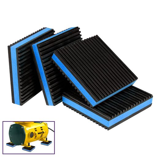 Rakuten - Mxclimate防振パット、3x3x7/8inches(76x76x22mm)、リブ付きゴム、振動吸収マット
