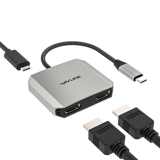 WAVLINK USB C HDMI 変換アダプタ TYPE C デュアル HDMI ハブ87W 出力 2X4K@30HZ /1X4K60HZHDMI 1XTYPE-C MACBOOK PRO 2019/IPAD PRO 2020/DELL XPS