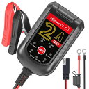 LSTバッテリー充電器6V12V車用全自動パルス充電器リチウム/鉛蓄バッテリー用バッテリーチャージャートリクルメンテナンス72時間充電保護2-50Ah用定格2ALED表示逆接続&ショート&過充電&過電…