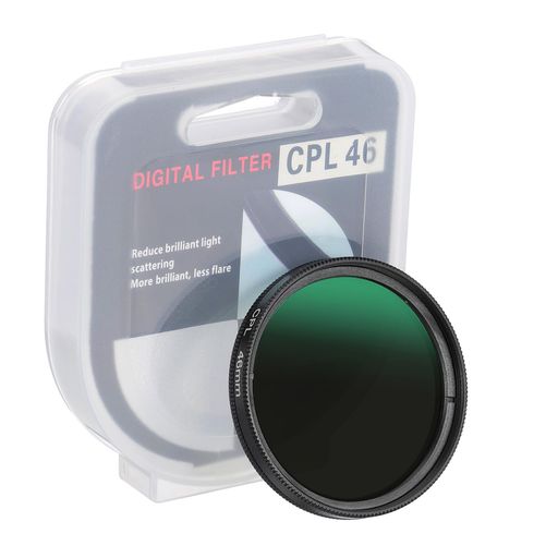 カラー:黒;素材:航空用アルミニウム、光学ガラス;直径:46mm/1.81インチ;カメラレンズの高さ:4.3mm/0.17インチ;総高さ:7.5mm/0.3インチ;梱包リスト:1個x円偏光フィルター 信頼性のある素材-円偏光フィルターは頑丈...