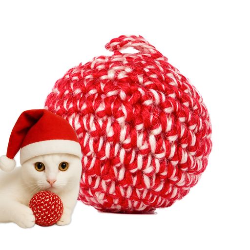 JAYUPETレッドキャットボール-マタタビ入りおもちゃ、手作りマタタビおもちゃ、室内猫用おもちゃ、子猫..