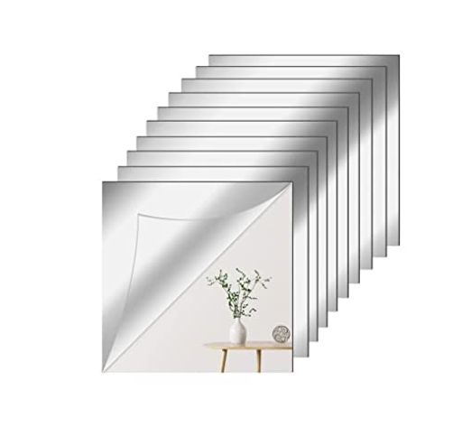 地震対策10枚セット貼る鏡全身割れない鏡ミラーアクリル飛散防止DIY鏡壁に貼る鏡全身鏡姿見鏡光塩ビ板壁掛けミラー壁掛け浴室(30*30cm)